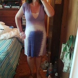 Purple deep v-neck dress